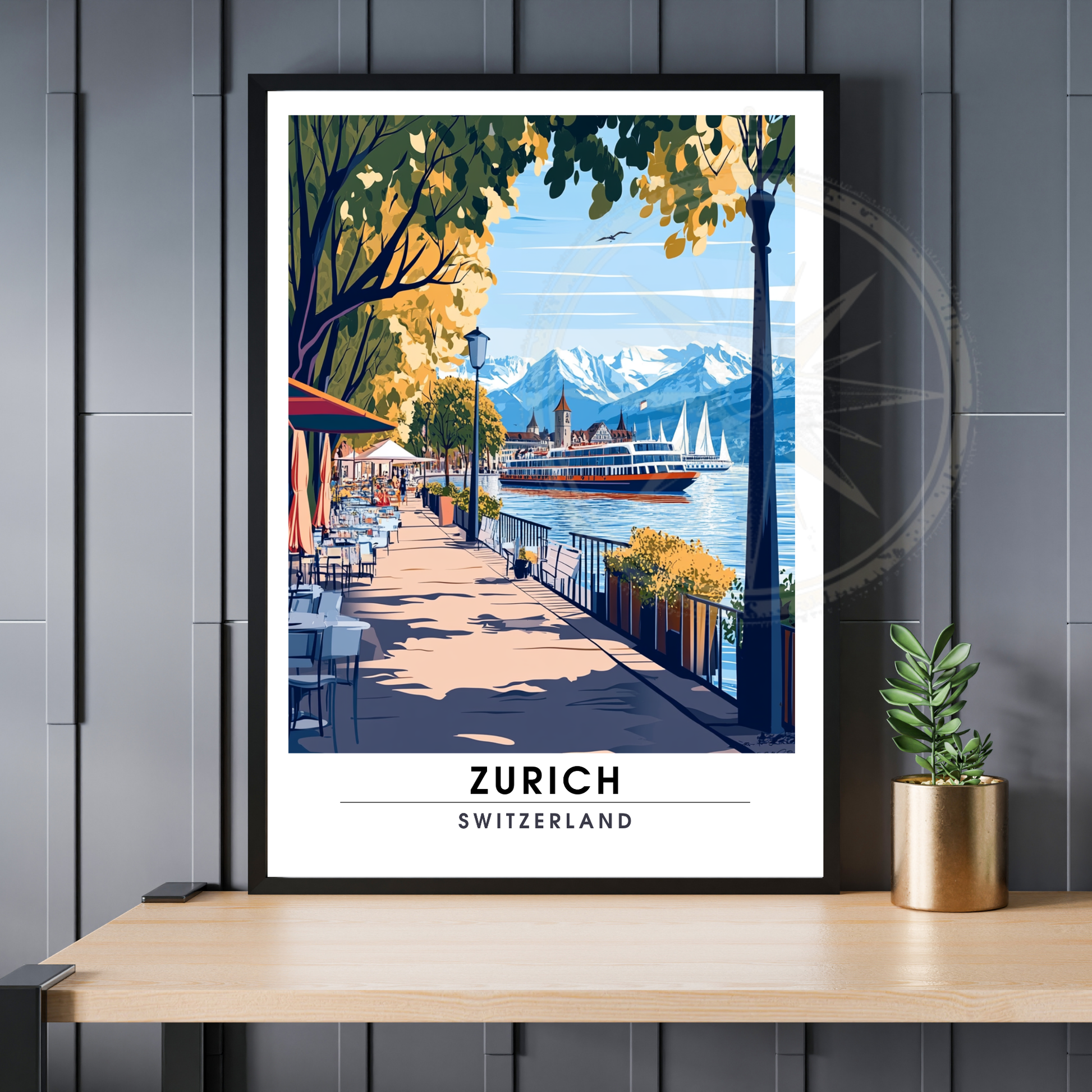 Affiche Zurich | Poster de voyage Suisse | Affiche Suisse-0