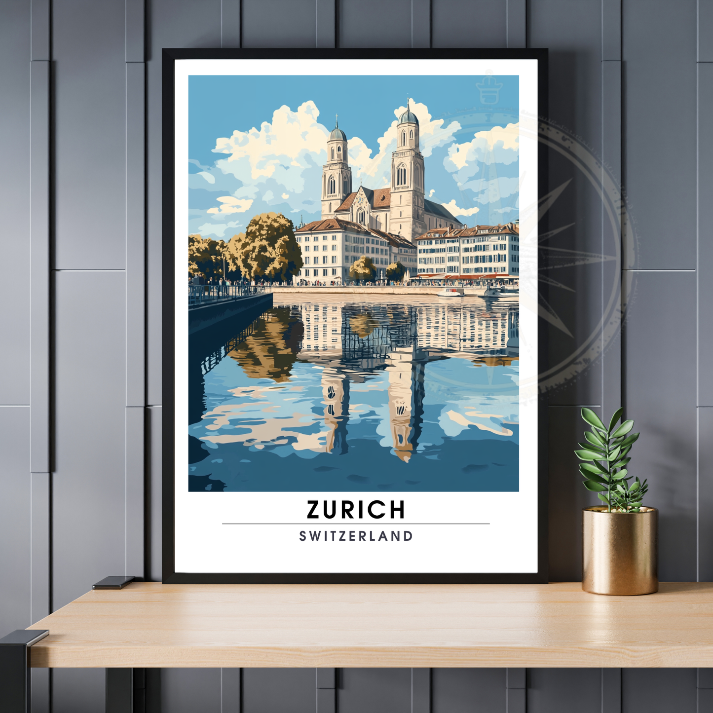 Affiche Zurich | Poster décoratif Suisse | Affiche Suisse-0