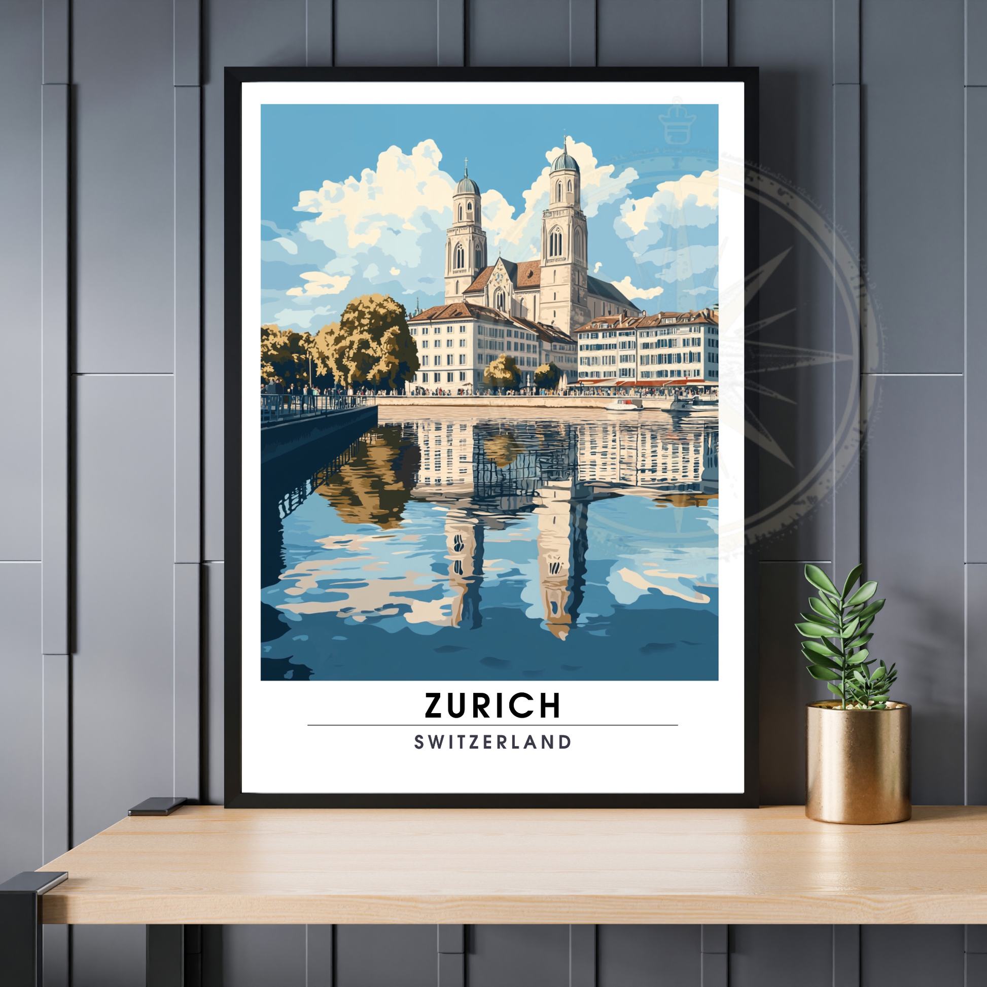 Affiche Zurich | Poster décoratif Suisse | Affiche Suisse-0