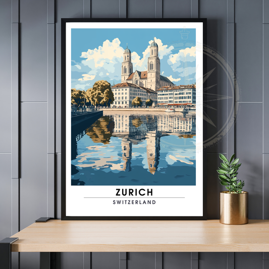 Affiche Zurich | Poster décoratif Suisse | Affiche Suisse-0