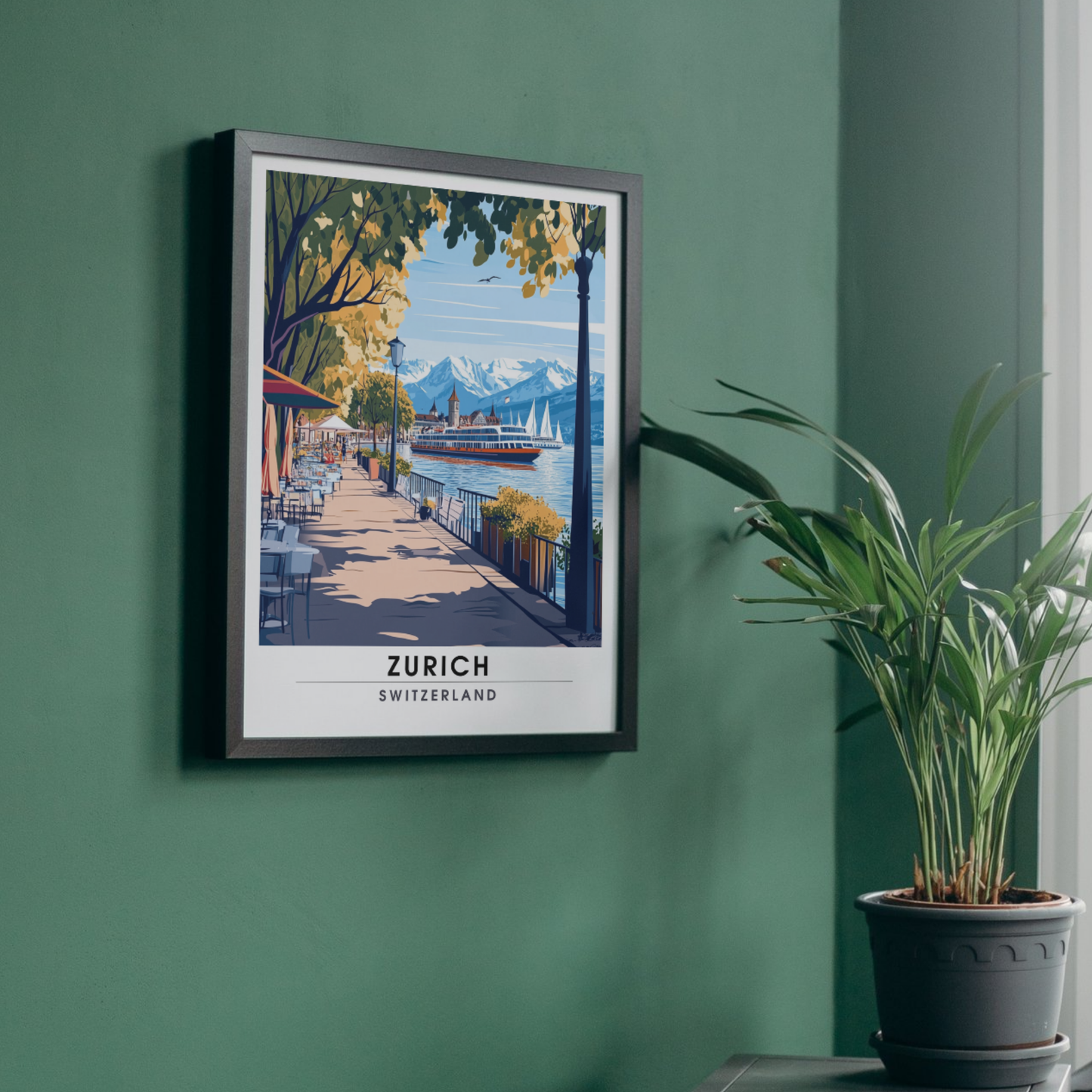 Affiche Zurich | Poster de voyage Suisse | Affiche Suisse-1