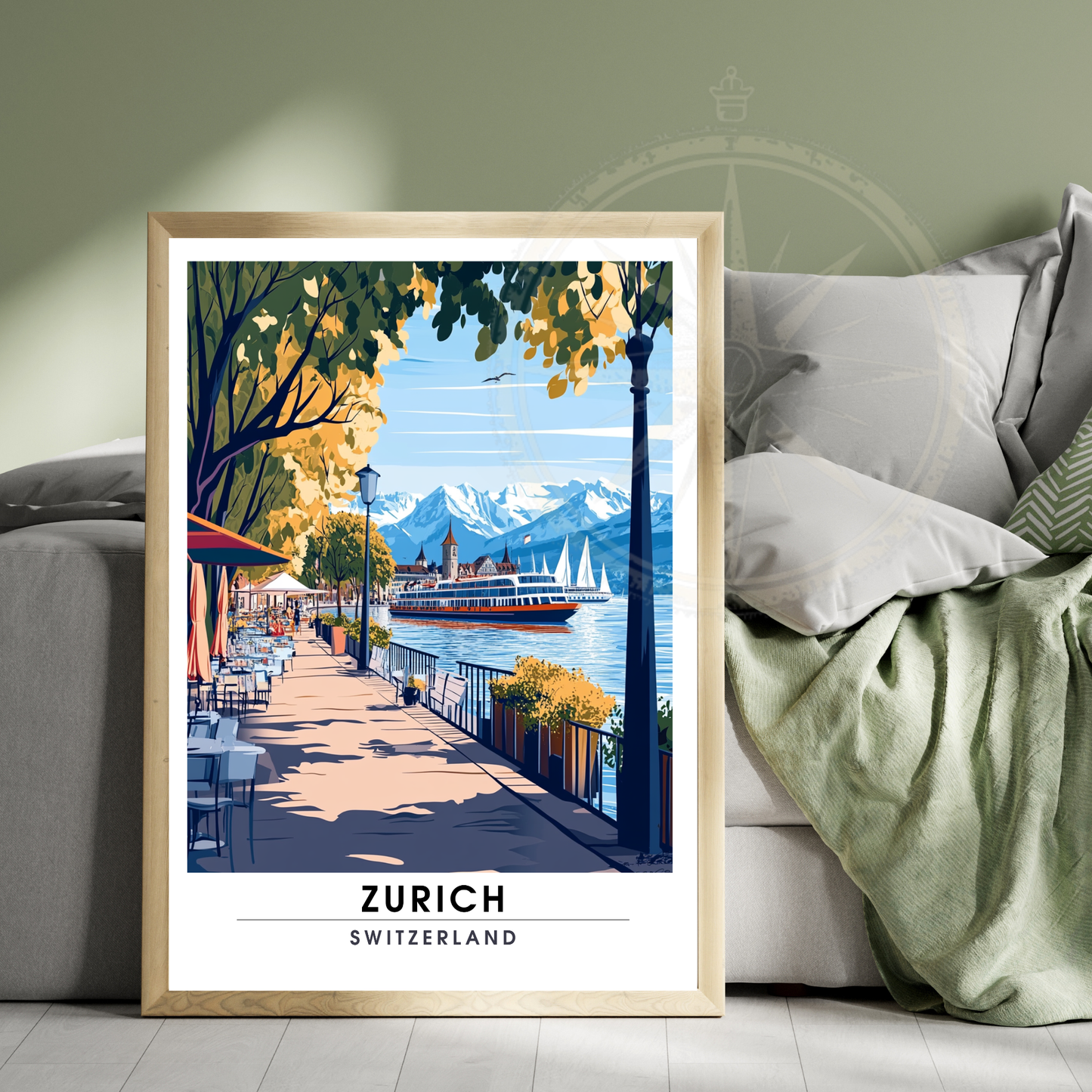 Affiche Zurich | Poster de voyage Suisse | Affiche Suisse-3