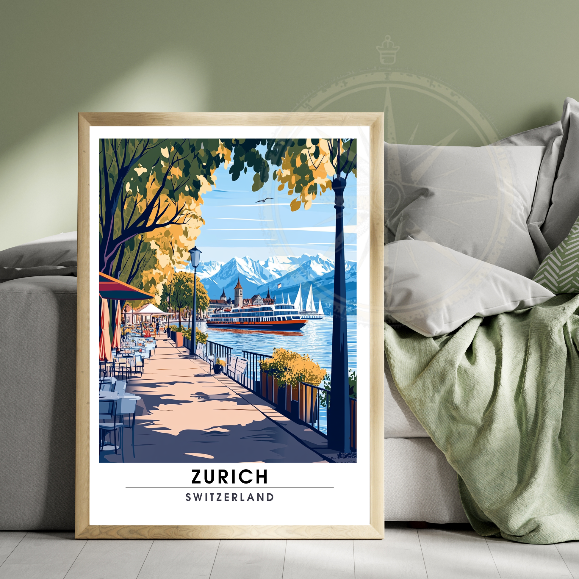 Affiche Zurich | Poster de voyage Suisse | Affiche Suisse-3
