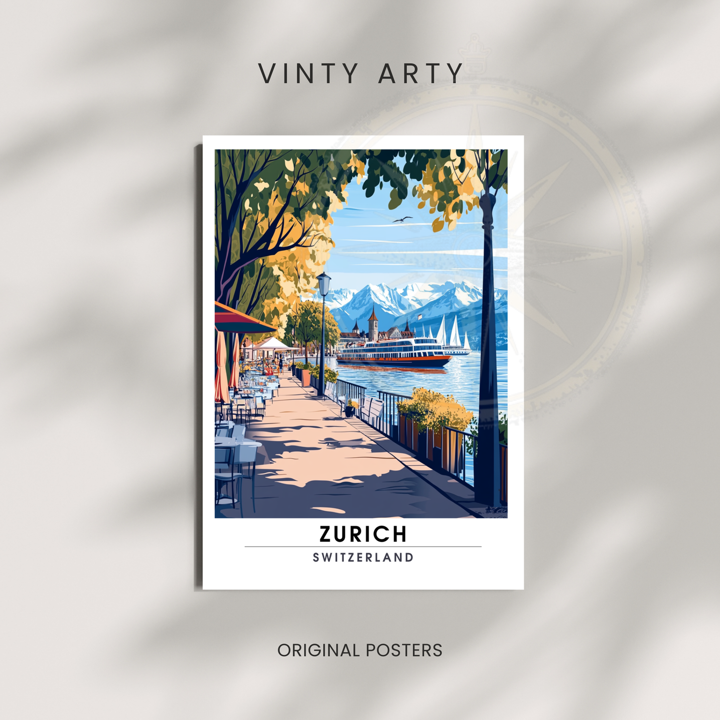 Affiche Zurich | Poster de voyage Suisse | Affiche Suisse-2