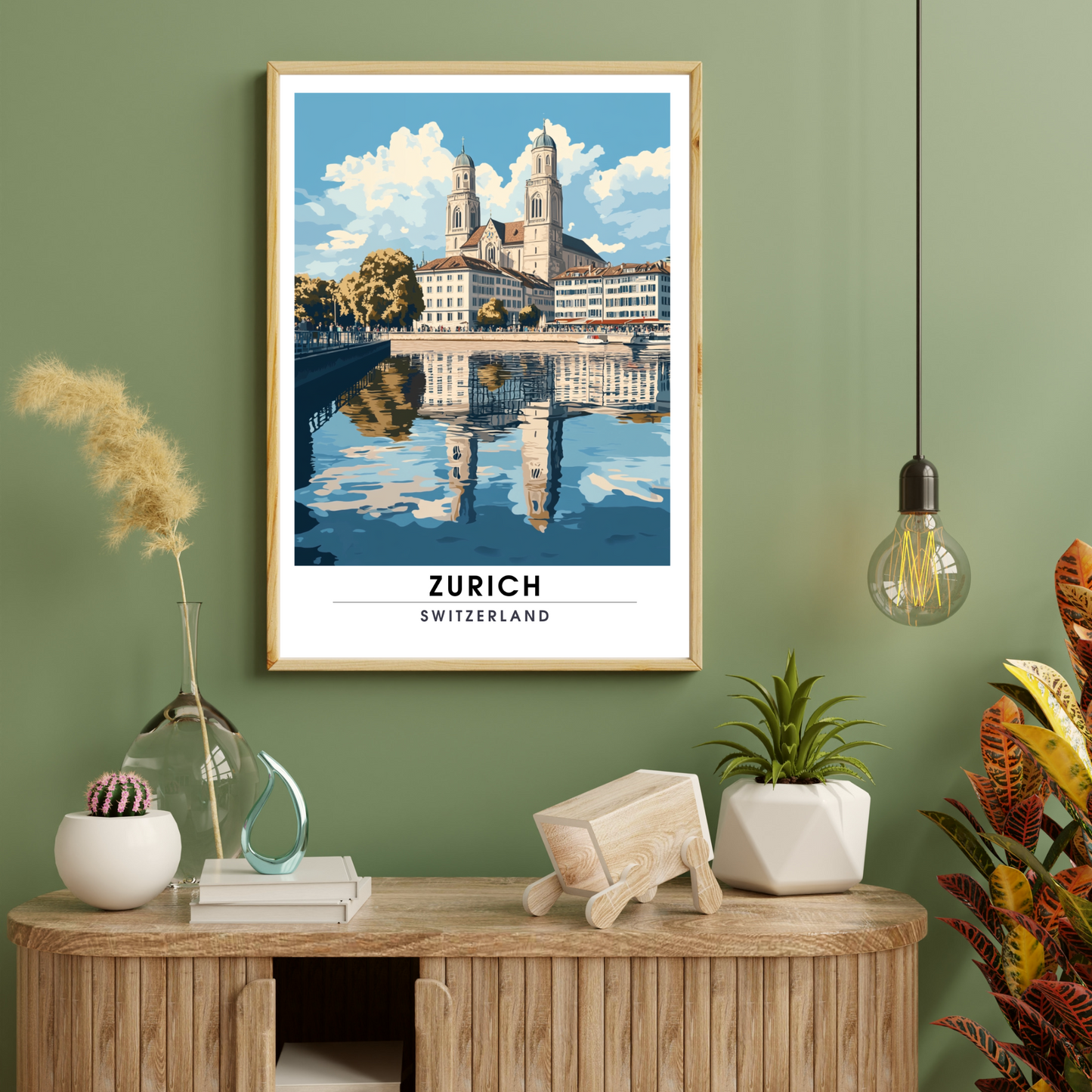 Affiche Zurich | Poster décoratif Suisse | Affiche Suisse-1