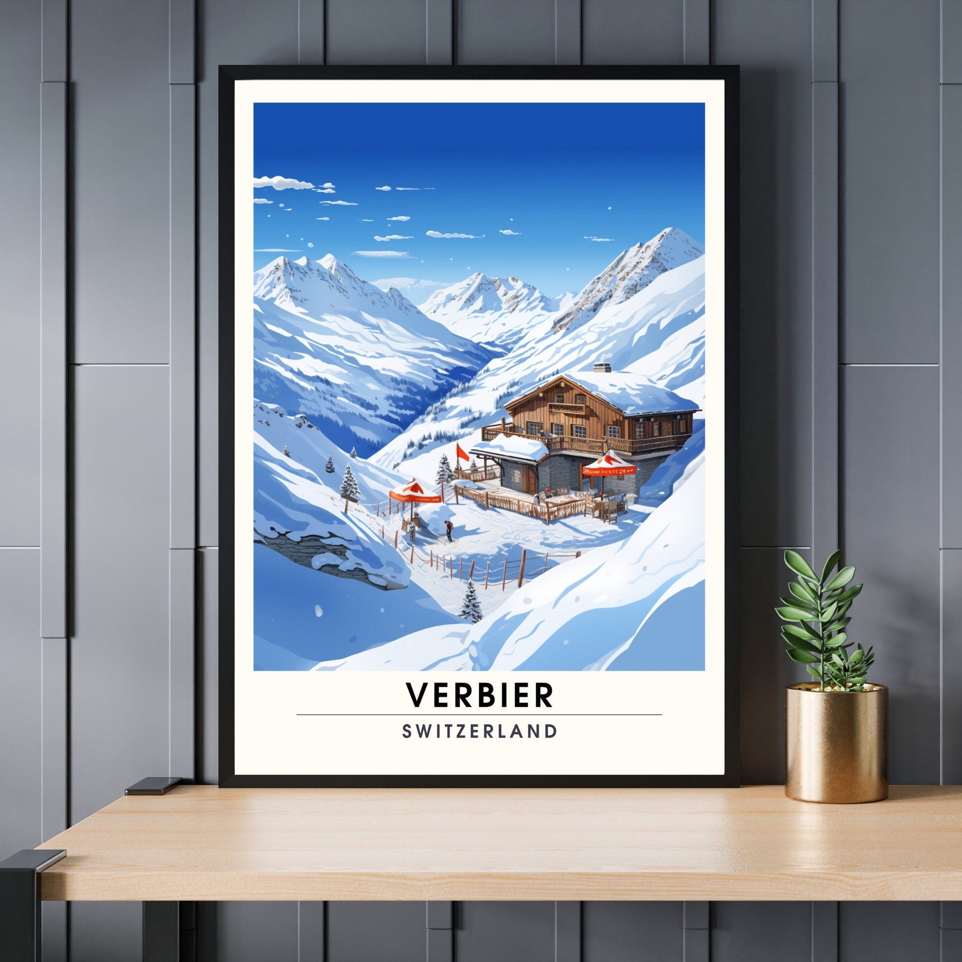 Affiche Verbier, Suisse  | impression Verbier | Affiche de voyage Verbier | Affiche Suisse-0