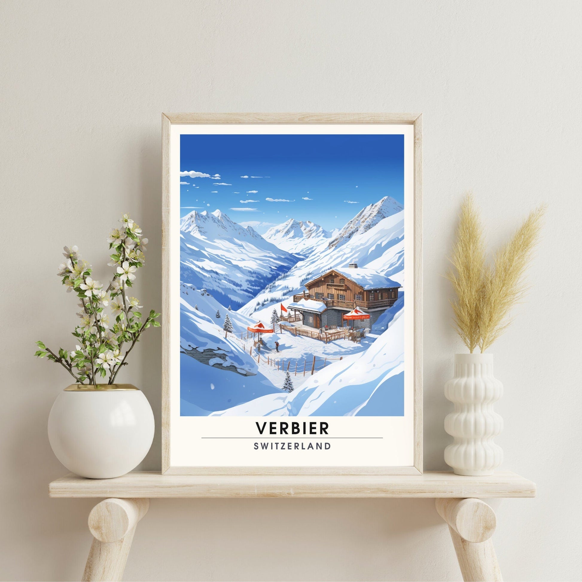 Affiche Verbier, Suisse  | impression Verbier | Affiche de voyage Verbier | Affiche Suisse-3