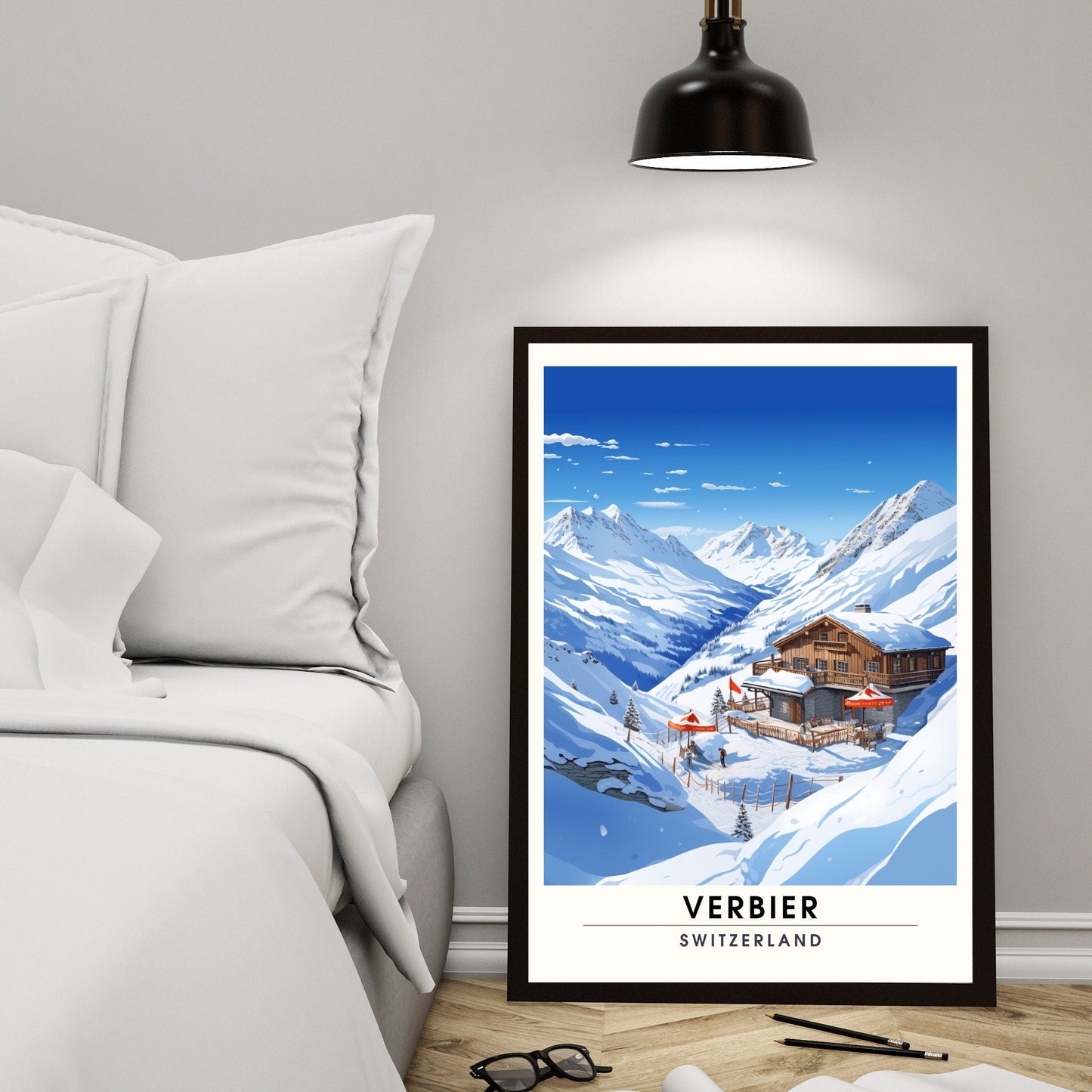 Affiche Verbier, Suisse  | impression Verbier | Affiche de voyage Verbier | Affiche Suisse-4