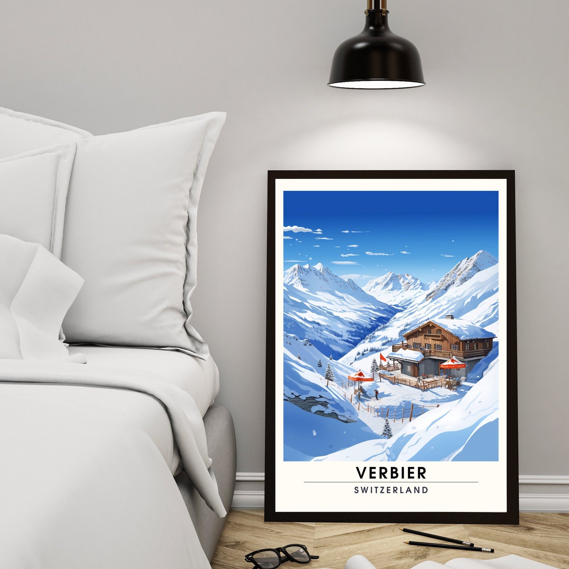 Affiche Verbier, Suisse  | impression Verbier | Affiche de voyage Verbier | Affiche Suisse-4