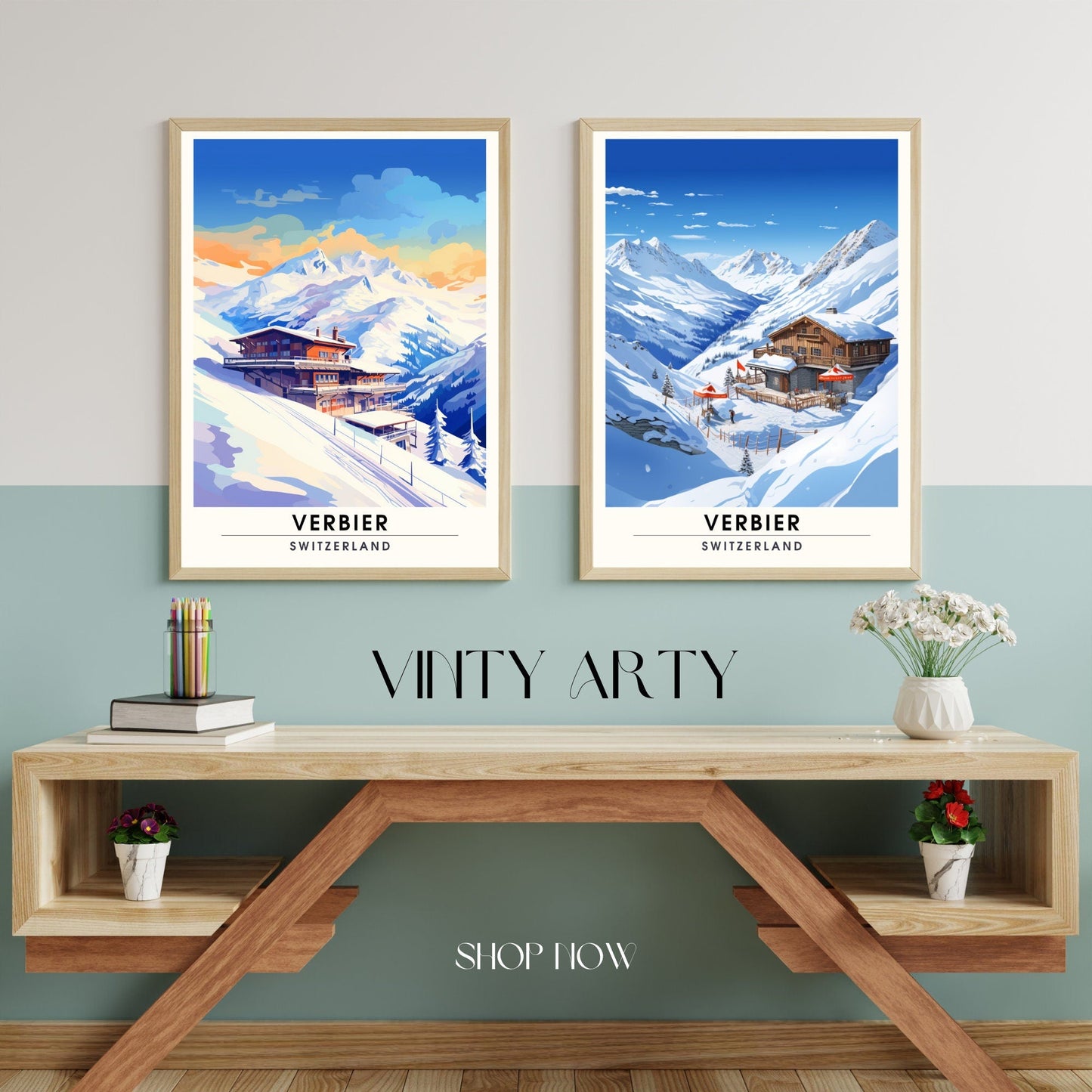 Affiche Verbier, Suisse  | impression Verbier | Affiche de voyage Verbier | Affiche Suisse-2
