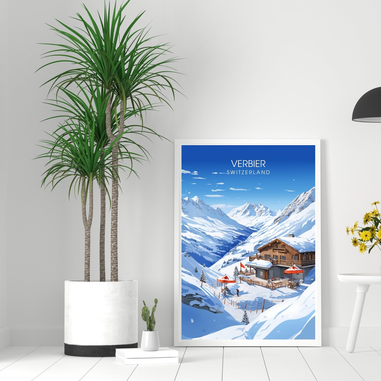 Affiche Verbier, Suisse  | impression Verbier | Affiche de voyage Verbier | Explorez la majesté des Alpes suisses-1