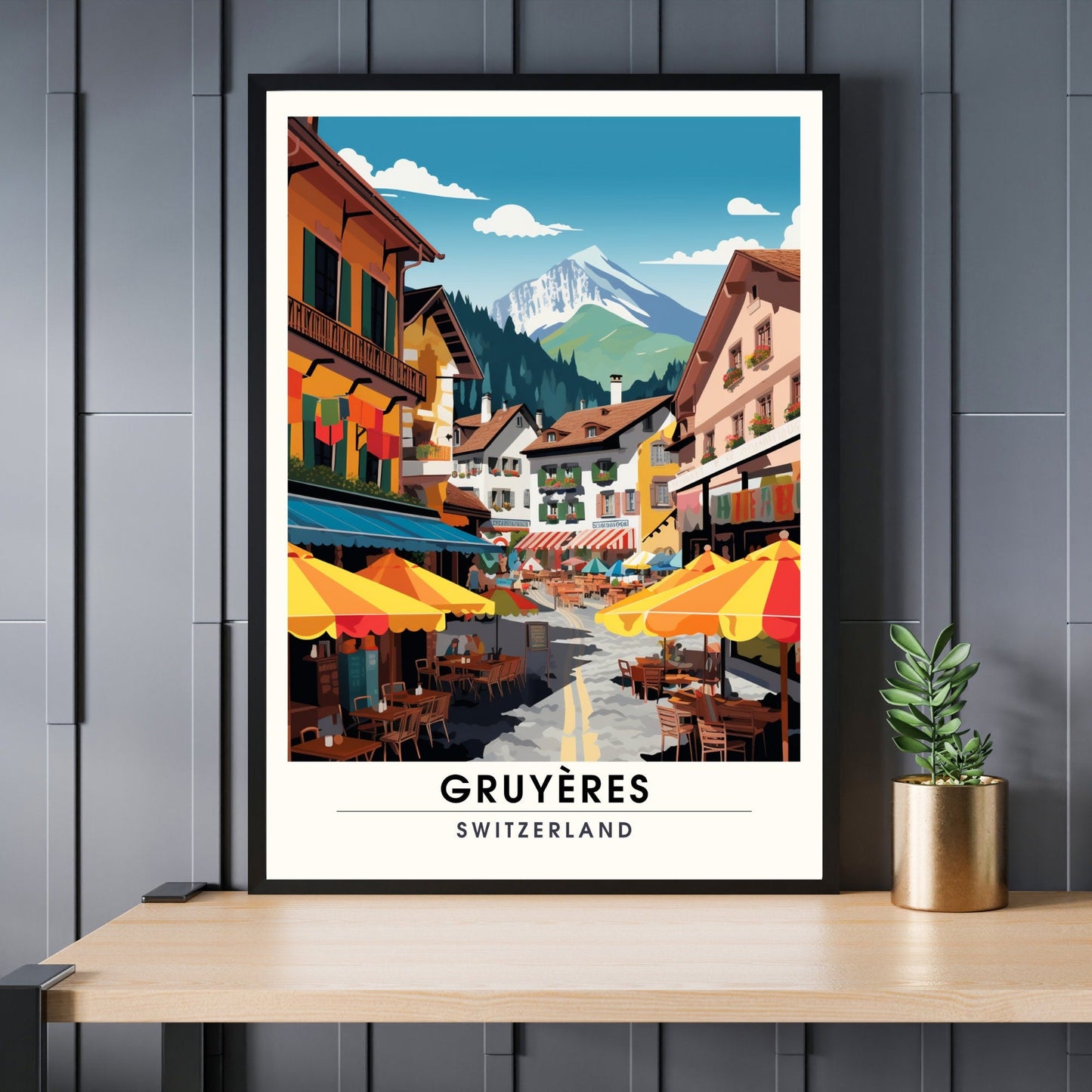 Impression Gruyères | Affiche de Voyage Gruyères | Impression de Voyage Gruyères, Suisse | affiche Suisse-0