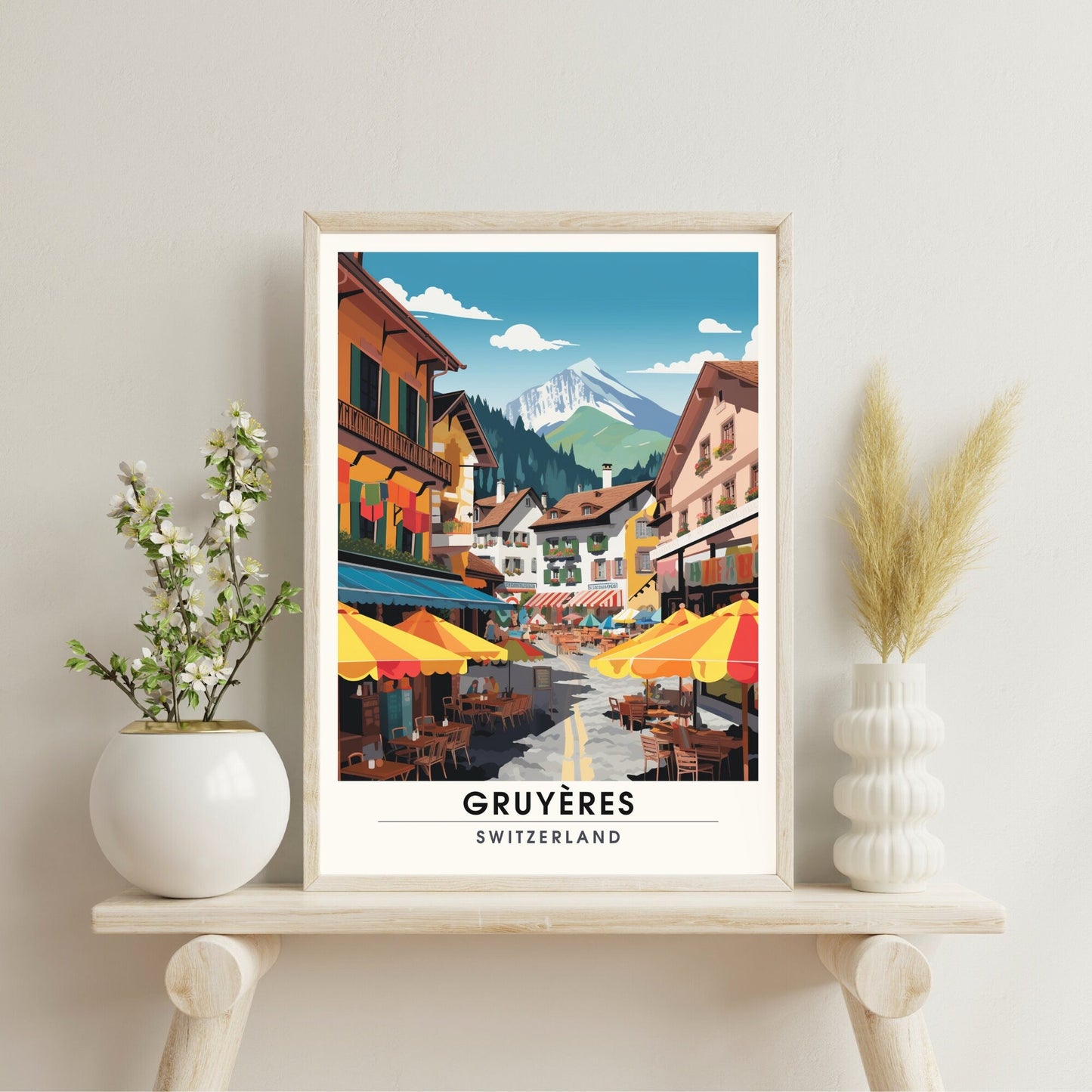 Impression Gruyères | Affiche de Voyage Gruyères | Impression de Voyage Gruyères, Suisse | affiche Suisse-3